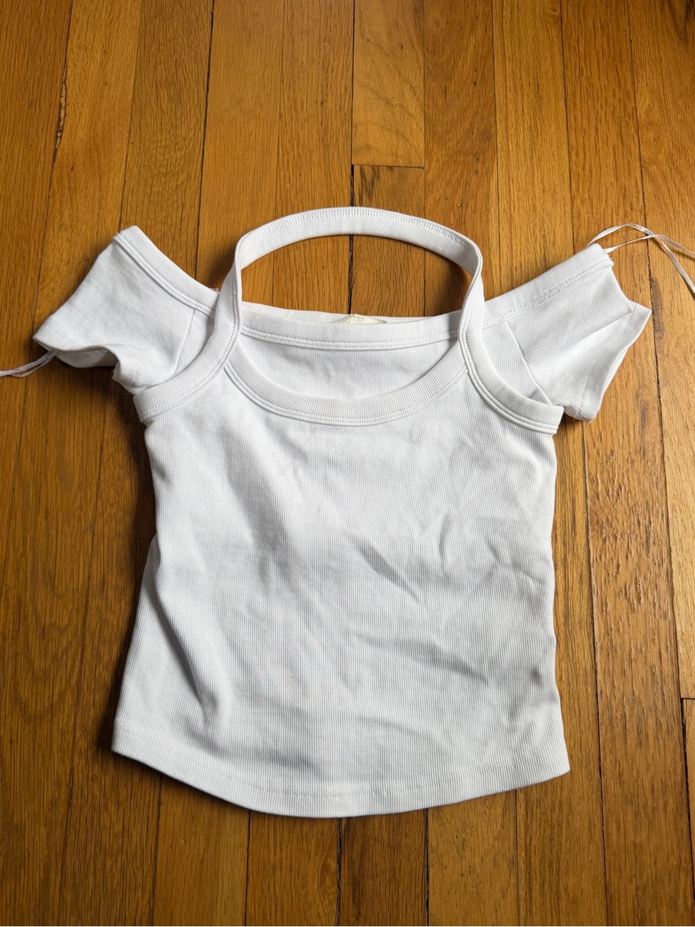 Zara white off the shoulder halter top